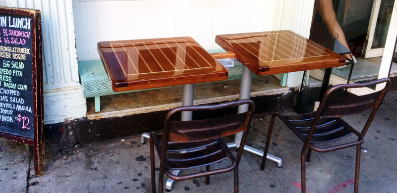 Glossy Finish Teak Outdoor Restaurant Tables