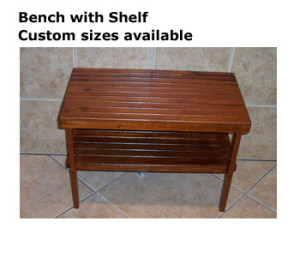 Bench with shelf